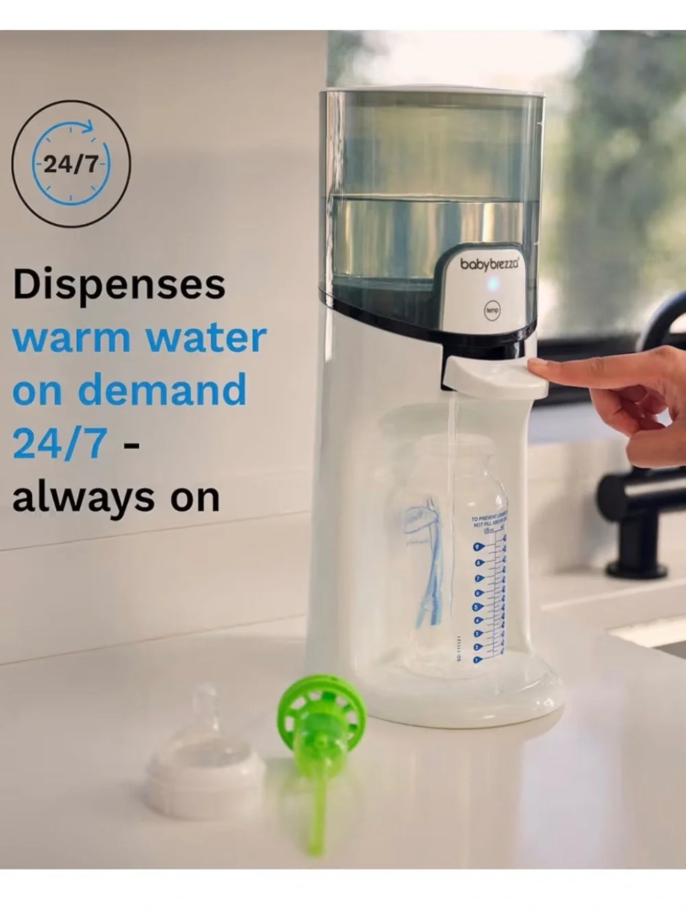 Baby Brezza Instant Warmer Bottle Water Dispenser in White and Dark Gray